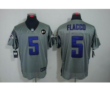 nike nfl jerseys baltimore ravens #5 flacco grey[Elite shadow Art Patch]