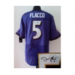 nike nfl jerseys baltimore ravens #5 flacco purple[Elite signature]