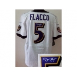 nike nfl jerseys baltimore ravens #5 flacco white[Elite signature]