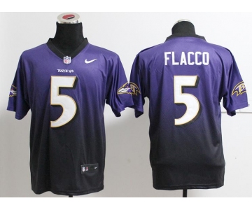 nike nfl jerseys baltimore ravens #5 joe flacco purple-grey[Elite drift fashion][second version]