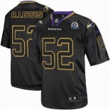 nike nfl jerseys baltimore ravens #52 r.lewis black[Elite lights out 50th Patch]