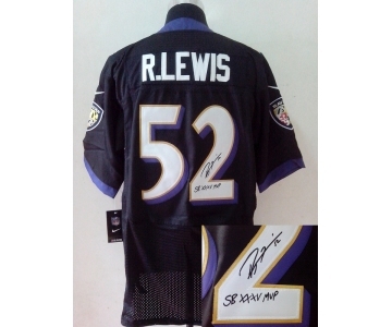 nike nfl jerseys baltimore ravens #52 r.lewis black[Elite signature]