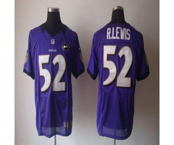 nike nfl jerseys baltimore ravens #52 r.lewis purple[elite Art Patch]