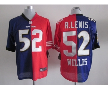 nike nfl jerseys baltimore ravens #52 r.lewis red-purple[Elite split]