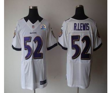 nike nfl jerseys baltimore ravens #52 r.lewis white[Elite 50th Patch]