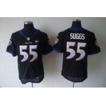 nike nfl jerseys baltimore ravens #55 suggs black[elite Art Patch]