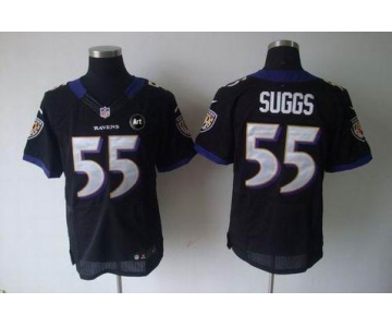 nike nfl jerseys baltimore ravens #55 suggs black[elite Art Patch]