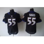 nike nfl jerseys baltimore ravens #55 suggs black[elite]