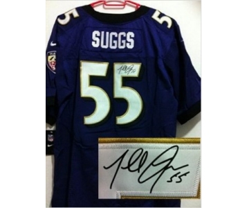 nike nfl jerseys baltimore ravens #55 terrell suggs purple[Elite signature]