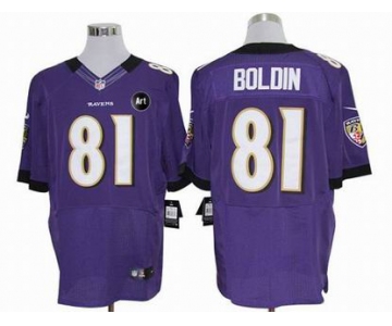 nike nfl jerseys baltimore ravens #81 anquan boldin purple[elite Art Patch]