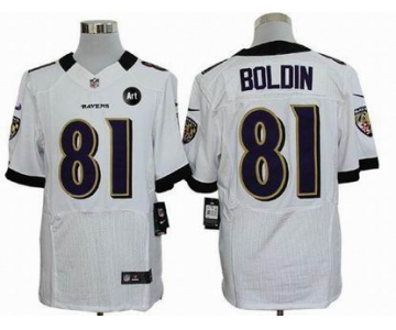 nike nfl jerseys baltimore ravens #81 anquan boldin white[elite Art Patch]