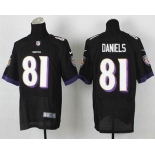 nike nfl jerseys baltimore ravens #81 daniels black[Elite][daniels]