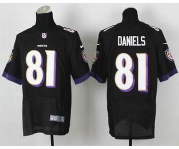 nike nfl jerseys baltimore ravens #81 daniels black[Elite][daniels]