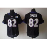 nike nfl jerseys baltimore ravens #82 smith black[Elite 50th Patch]