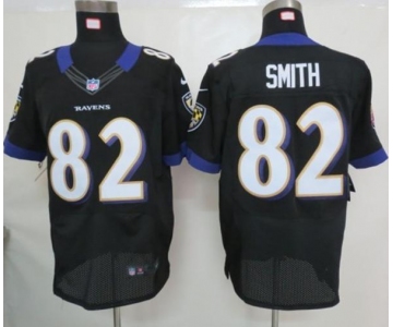 nike nfl jerseys baltimore ravens #82 smith black[Elite Jersey]