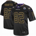 nike nfl jerseys baltimore ravens #82 smith black[Elite lights out 50th Patch]