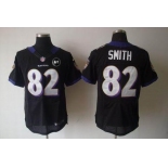 nike nfl jerseys baltimore ravens #82 smith black[elite Art Patch]