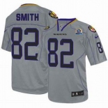 nike nfl jerseys baltimore ravens #82 smith grey[Elite lights out 50th Patch]