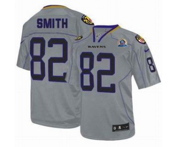 nike nfl jerseys baltimore ravens #82 smith grey[Elite lights out 50th Patch]