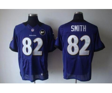 nike nfl jerseys baltimore ravens #82 smith purple[elite Art Patch]