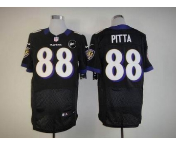 nike nfl jerseys baltimore ravens #88 pitta black[Elite Art Patch]