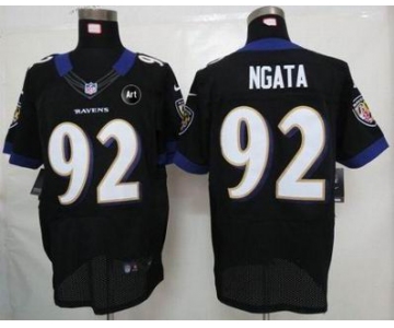 nike nfl jerseys baltimore ravens #92 ngata black[elite Art Patch]