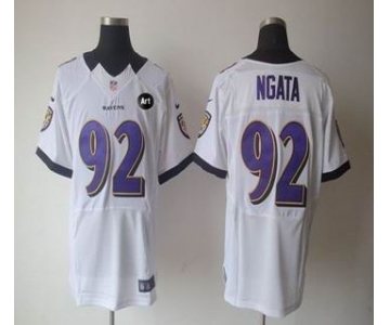 nike nfl jerseys baltimore ravens #92 ngata white[elite Art Patch]