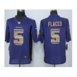 2015 new nike baltimore ravens #5 flacco purple strobe jerseys[limited]