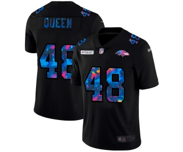 Baltimore Ravens #48 Patrick Queen Men's Nike Multi-Color Black 2020 NFL Crucial Catch Vapor Untouchable Limited Jersey