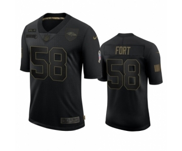 Baltimore Ravens #58 L.J. Fort Black 2020 Salute To Service Limited Jersey