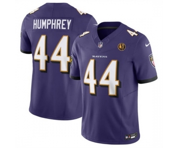 Men Baltimore Ravens #44 Marlon Humphrey Purple 2023 F U S E With John Madden Patch Vapor Limited Stitched Football Jersey