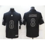 Men Baltimore Ravens #8 Lamar Jackson Black Commemorative Edition Vapor Untouchable Limited Jersey