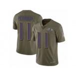 Men Nike Baltimore Ravens #11 Breshad Perriman Limited Olive 2017 Salute to Service NFL Jersey