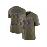 Men Nike Baltimore Ravens #23 Tony Jefferson Limited Olive 2017 Salute to Service NFL Jersey