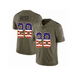 Men Nike Baltimore Ravens #28 Terrance West Limited Olive USA Flag Salute to Service NFL Jersey