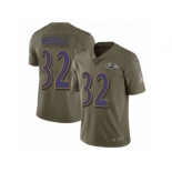 Men Nike Baltimore Ravens #32 Eric Weddle Limited Olive 2017 Salute to Service NFL Jersey