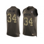 Men Nike Baltimore Ravens #34 Alex Collins Limited Green Salute to Service Tank Top NFL Jersey