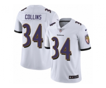 Men Nike Baltimore Ravens #34 Alex Collins White Vapor Untouchable Limited Player NFL Jersey