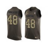 Men Nike Baltimore Ravens #48 Patrick Onwuasor Limited Green Salute to Service Tank Top NFL Jersey