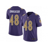 Men Nike Baltimore Ravens #48 Patrick Onwuasor Limited Purple Rush Vapor Untouchable NFL Jerse