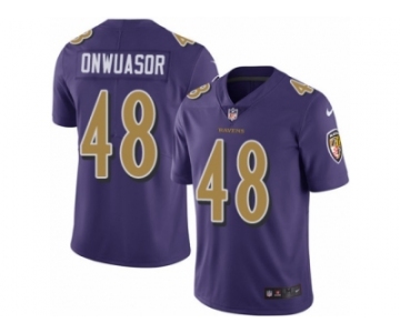 Men Nike Baltimore Ravens #48 Patrick Onwuasor Limited Purple Rush Vapor Untouchable NFL Jerse