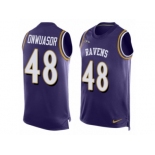 Men Nike Baltimore Ravens #48 Patrick Onwuasor Purple Player Name & Number Tank Top NFL Jersey