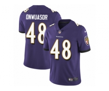 Men Nike Baltimore Ravens #48 Patrick Onwuasor Purple Team Color Vapor Untouchable Limited Player NFL Jersey