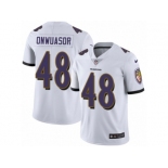 Men Nike Baltimore Ravens #48 Patrick Onwuasor White Vapor Untouchable Limited Player NFL Jersey