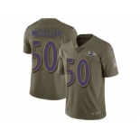 Men Nike Baltimore Ravens #50 Albert McClellan Limited Olive 2017 Salute to Service NFL Jersey