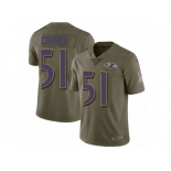 Men Nike Baltimore Ravens #51 Kamalei Correa Limited Olive 2017 Salute to Service NFL Jersey