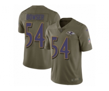 Men Nike Baltimore Ravens #54 Tyus Bowser Limited Olive 2017 Salute to Service NFL Jersey