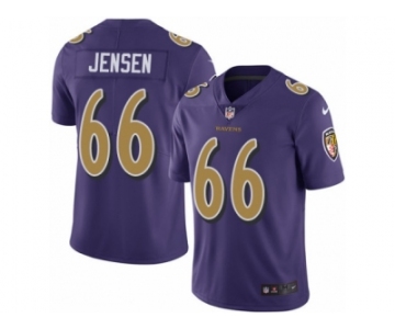 Men Nike Baltimore Ravens #66 Ryan Jensen Limited Purple Rush Vapor Untouchable NFL Jersey