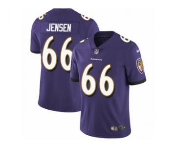 Men Nike Baltimore Ravens #66 Ryan Jensen Purple Team Color Vapor Untouchable Limited Player NFL Jersey