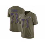 Men Nike Baltimore Ravens #73 Marshal Yanda Limited Olive 2017 Salute to Service NFL Jersey